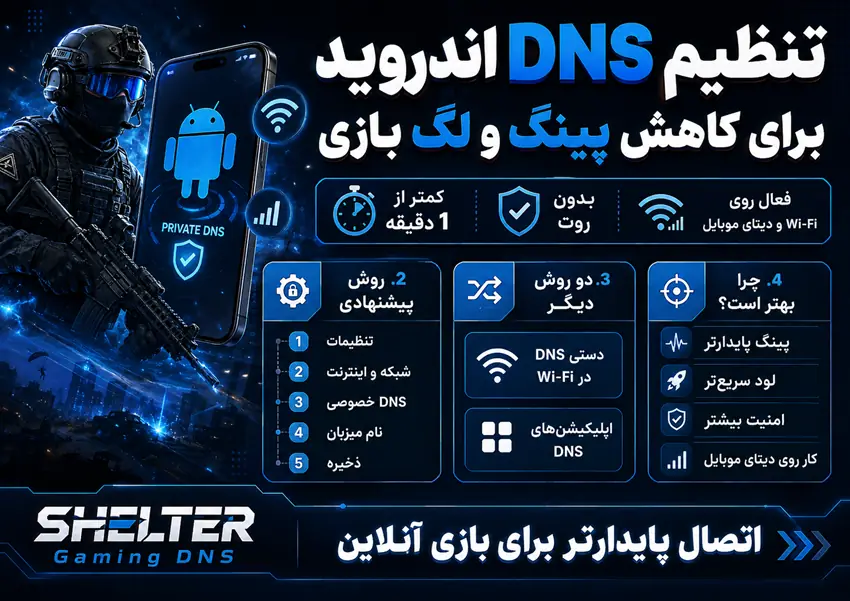 تنظیم DNS اندروید برای کاهش پینگ بازی